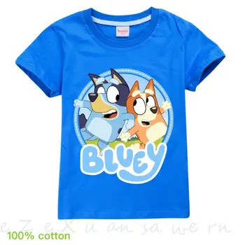 Bingo Bluey Nyári Póló Lányoknak, a Fiúk Tizenéves Gyerekek T-shirt, Gyermek Rövid Ujjú Anime Tshirt Maximum Ajándék