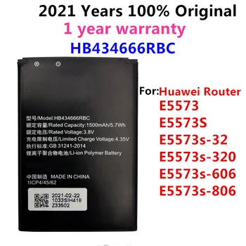 100% Eredeti Akkumulátor HB434666RBC A Huawei Router E5573 E5573S E5573s-32 E5573s-320 E5573s-606 -806 Magas Kapacitása 1500mAh