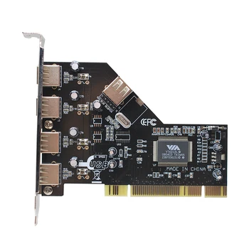 USB 2.0, 4 Port 480Mbps nagysebességű VIA6212 Chip HUB PCI Vezérlő Kártya PCI Adapter Kártya Pci Usb2.0 5 Port Hozzáadása a Kártya