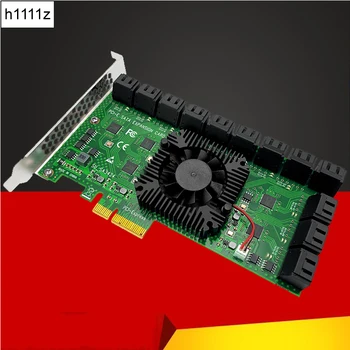 Chi Bányászati Kelő PCIe 24 Port SATA 3.0 6 gb / s SATA Csatoló PCI-e PCI Express x4 Vezérlő Bővítő Kártya Támogatja x4 x8, x16