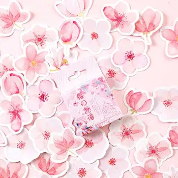 46 db/doboz cseresznyevirág fesztivál Mini Papír Matrica Dekoráció Diy Ablum Napló Scrapbooking Címke, Matrica Kawaii Papíráru