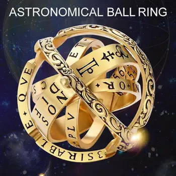 Évjárat Csillagászati Labdát Gyűrűk Kreatív Komplex Forgó Open/Close Gyűrű Nyaklánc Kozmikus Gyűrű Nyaklánc Pár Ékszerek Ajándékok